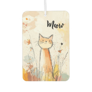 Adorable Orange Cat Illustration Personalisiert Autolufterfrischer