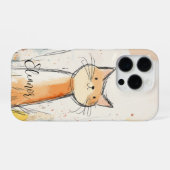 Adorable Orange Cat Illustration Personalisiert iPhone Hülle (Rückseite (Horizontal))