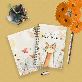 Adorable Orange Cat Illustration Personalisiert Planer