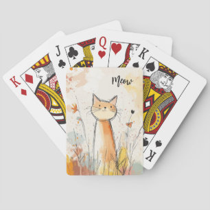 Adorable Orange Cat Illustration Personalisiert Spielkarten