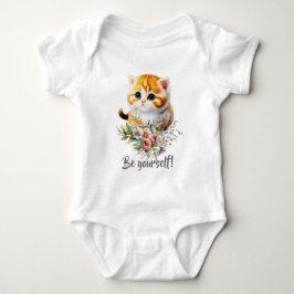 Adorable Orange Cat Wasserfarbe Baby Strampler
