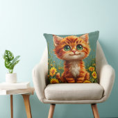 Adorable Orange Kitten im Feld Kissen (Stuhl )