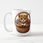 Adorable Orange Kitten in Basket mit Garn Kaffeetasse (Links)