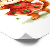 Adorable Orange Kitten in Kleeblatt Dress Poster (Ecke)