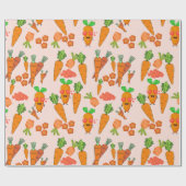 Adorable Orange Party Carrot Geschenkpapier (Flach)