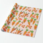 Adorable Orange Party Carrot Geschenkpapier (Ungerollt)