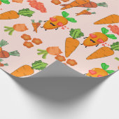 Adorable Orange Party Carrot Geschenkpapier (Ecke)
