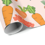 Adorable Orange Party Carrot Geschenkpapier (Rolleneckpunkt)