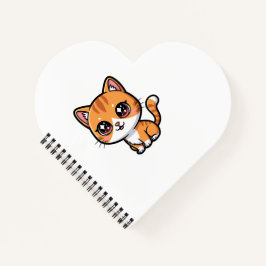 Adorable Orange Tabby Cartoon Cat Notizblock