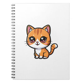 Adorable Orange Tabby Cartoon Cat Notizblock