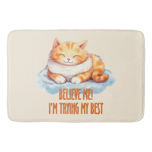 Adorable Orange Tabby Cat - Ich versuche mein Best Badematte (Vorderseite)