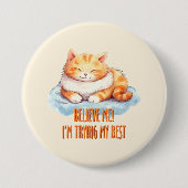Adorable Orange Tabby Cat - Ich versuche mein Best Button (Vorderseite)