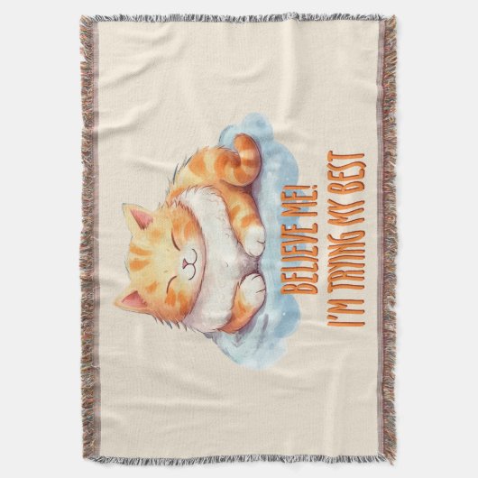 Adorable Orange Tabby Cat - Ich versuche mein Best Decke (Vorderseite Vertikal)