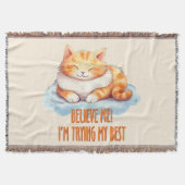 Adorable Orange Tabby Cat - Ich versuche mein Best Decke (Vorderseite)