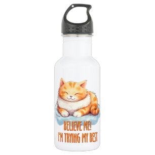 Adorable Orange Tabby Cat - Ich versuche mein Best Edelstahlflasche