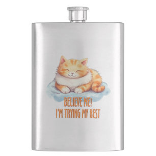 Adorable Orange Tabby Cat - Ich versuche mein Best Flachmann