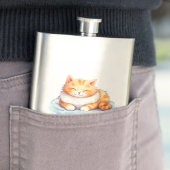 Adorable Orange Tabby Cat - Ich versuche mein Best Flachmann (Beispiel)