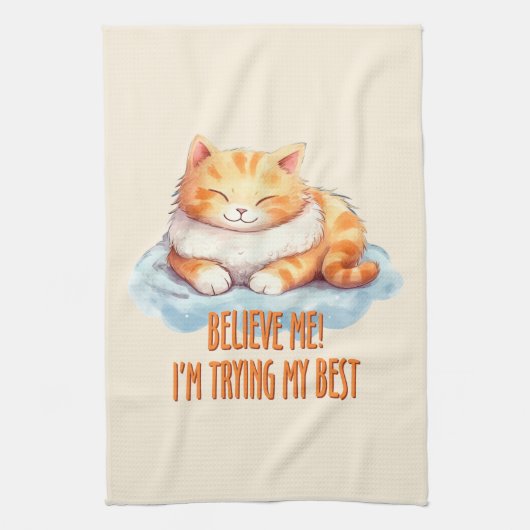 Adorable Orange Tabby Cat - Ich versuche mein Best Geschirrtuch (Vertikal)