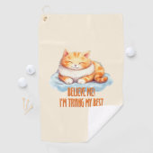 Adorable Orange Tabby Cat - Ich versuche mein Best Golfhandtuch (Insitu)