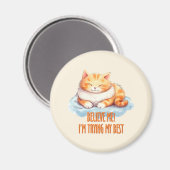 Adorable Orange Tabby Cat - Ich versuche mein Best Magnet (Vorderseite/Rückseite)