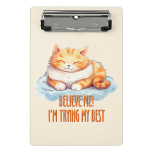Adorable Orange Tabby Cat - Ich versuche mein Best Mini Klemmbrett