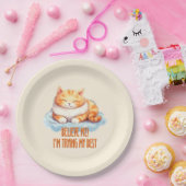 Adorable Orange Tabby Cat - Ich versuche mein Best Pappteller (Party)