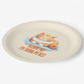 Adorable Orange Tabby Cat - Ich versuche mein Best Pappteller (Schrägansicht)