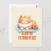 Adorable Orange Tabby Cat - Ich versuche mein Best Postkarte (Vorne/Hinten)