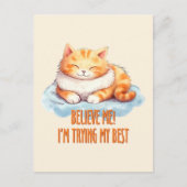 Adorable Orange Tabby Cat - Ich versuche mein Best Postkarte (Vorderseite)
