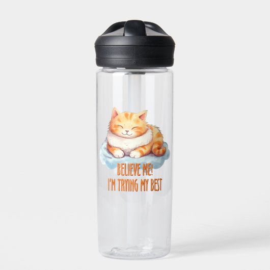 Adorable Orange Tabby Cat - Ich versuche mein Best Trinkflasche (Vorderseite)