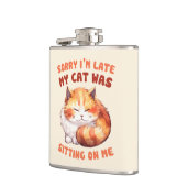 Adorable Orange Tabby Cat - Sorry, ich bin spät Flachmann (Links)