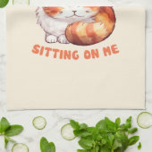 Adorable Orange Tabby Cat - Sorry, ich bin spät Geschirrtuch (Gefaltet)
