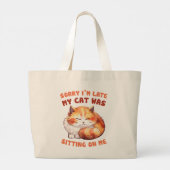 Adorable Orange Tabby Cat - Sorry, ich bin spät Jumbo Stoffbeutel (Rückseite)