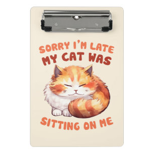 Adorable Orange Tabby Cat - Sorry, ich bin spät Mini Klemmbrett
