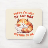 Adorable Orange Tabby Cat - Sorry, ich bin spät Mousepad (Mit Mouse)