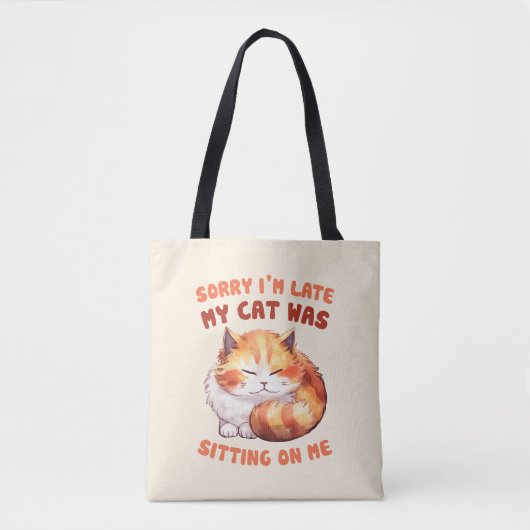 Adorable Orange Tabby Cat - Sorry, ich bin spät Tasche (Vorderseite)