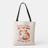 Adorable Orange Tabby Cat - Sorry, ich bin spät Tasche (Rückseite)