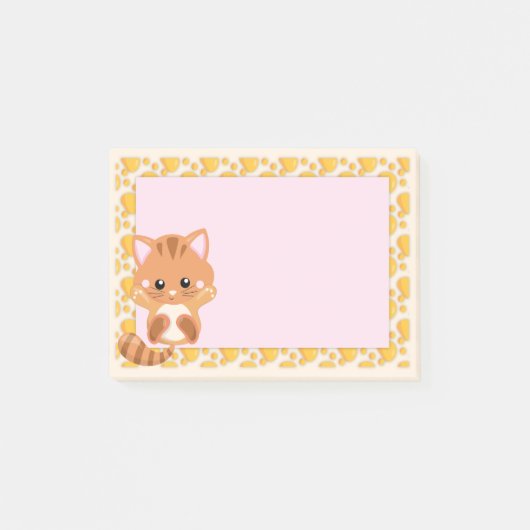 Adorable Orange Tabby Tiger Kitten Post-it Klebezettel (Vorderseite)