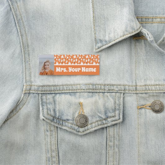 ADORABLE ORANGE UND WEISSE GHOSTEN NAMENSSCHILD (Beispiel)