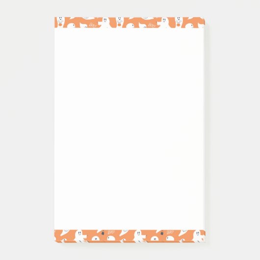 ADORABLE ORANGE UND WEISSE GHOSTEN POST-IT KLEBEZETTEL (Vorderseite)