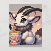 Adorable Oryx essen Nudeln Postkarte (Vorderseite)