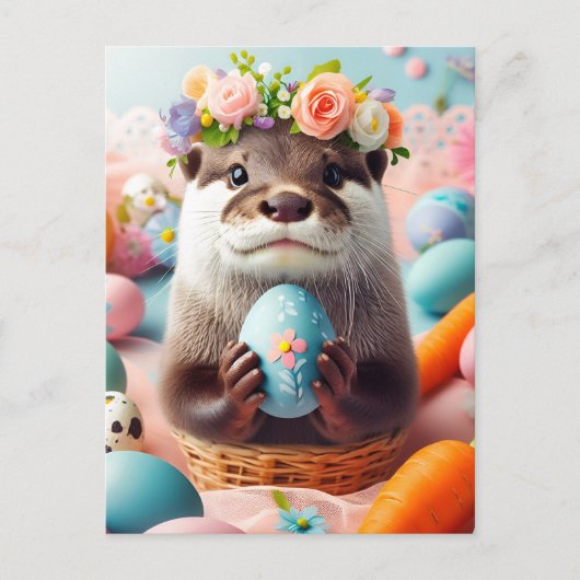 Adorable Oster Otter Postkarte (Vorderseite)