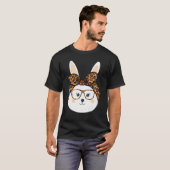 Adorable Osterbunny Leopard Brille Körbchen T-Shirt (Vorne ganz)