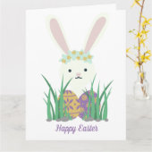 Adorable Osterfest Bunny & Egg Karte (Gelbe Blume)