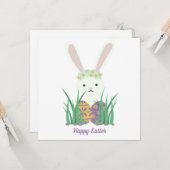 Adorable Osterfest Bunny & Egg Karte (Vorderseite/Rückseite Beispiel)