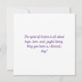 Adorable Osterfest Bunny & Egg Karte (Rückseite)