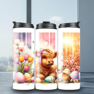 Adorable Osterheryl-Kuh-Pinselstrich Thermosbecher