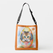 Adorable Osterkätzchen im farbenfrohen Ei Tragetaschen Mit Langen Trägern (Rückseite)
