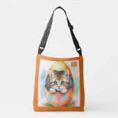 Adorable Osterkätzchen im farbenfrohen Ei Tragetaschen Mit Langen Trägern (Vorderseite)