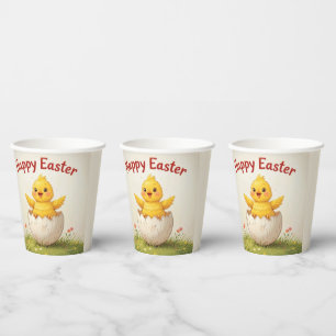 Adorable Osterküken in Ei Niedlich glückliche Oste Pappbecher